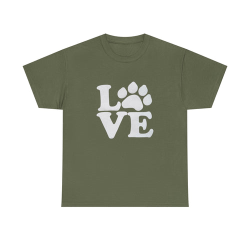 Love Paw Heavy Duty Unisex Tee Sizes Small - 5XL (11 colors)
