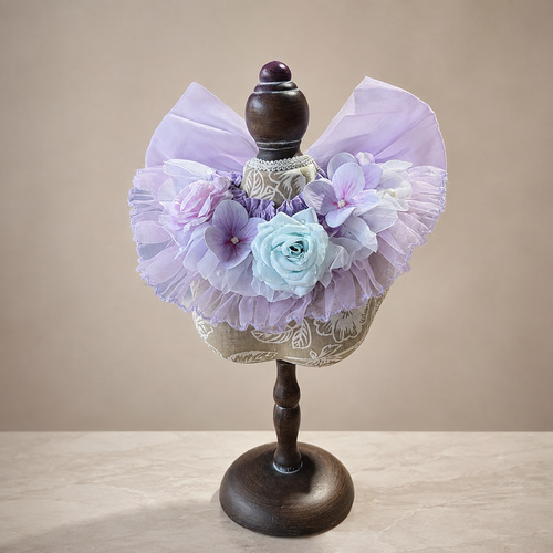 Lavender Blue Satin Lace Pet Bib Collar