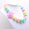 Rose Heart Bow Acrylic Beaded Dog Necklace (3Colors)