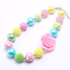 Rose Heart Bow Acrylic Beaded Dog Necklace (3Colors)