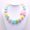 Rose Heart Bow Acrylic Beaded Dog Necklace (3Colors)