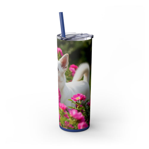 Skinny Tumbler with Straw – 20 oz Stainless Steel Cup