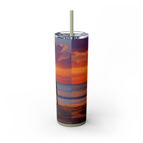 Skinny Tumbler with Straw – 20 oz Stainless Steel Cup