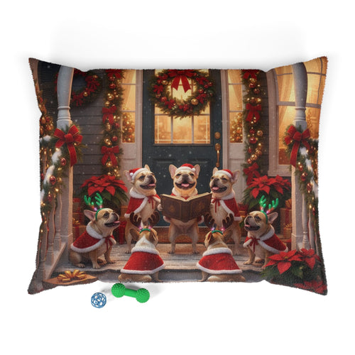 French Bulldogs Holiday Caroling Pet Bed