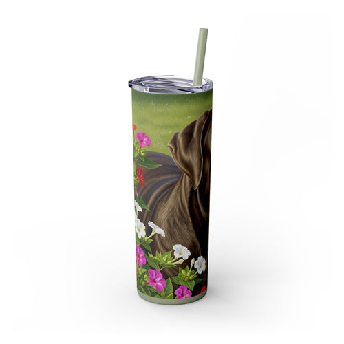 Skinny Tumbler with Straw – 20 oz Stainless Steel Cup