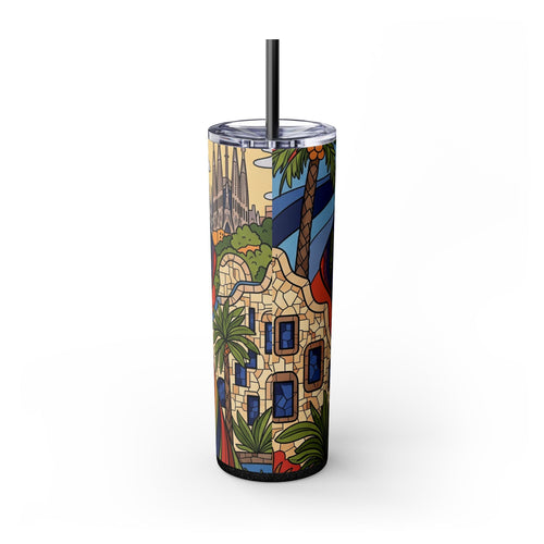 Skinny Tumbler with Straw – 20 oz Stainless Steel Cup