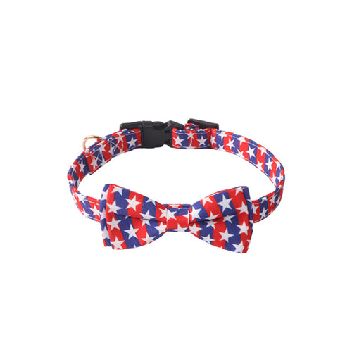 Patriotic Bow Tie Cat Collar with Bell USA