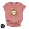 Summer Celestial Sun Tee | Boho Sun & Moon Graphic T-Shirt