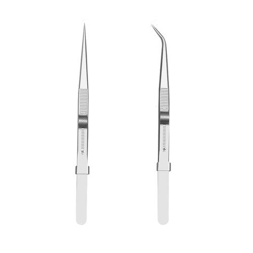 2 Pcs Set 6 Durable Stainless Steel Tweezer Set: Rust-resistant, Highly Elastic, Anti-static