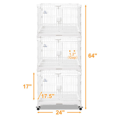 24-30 White Metal Wire Dog Crate DLS2402/DLS3002