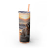 Skinny Tumbler with Straw – 20 oz Stainless Steel Cup