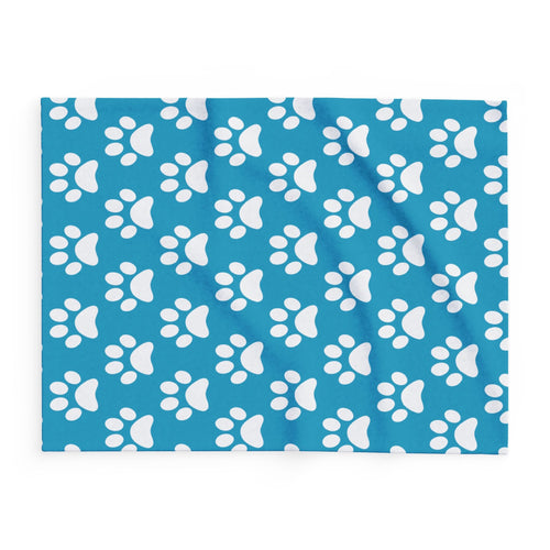 Cozy Paw Print Arctic Fleece Dog Blanket
