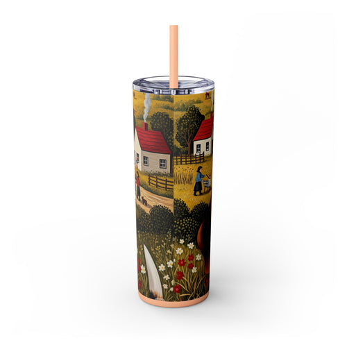 Skinny Tumbler with Straw – 20 oz Stainless Steel Cup
