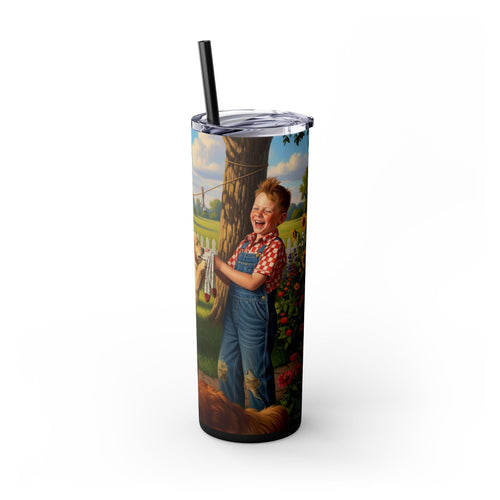 Skinny Tumbler with Straw – 20 oz Stainless Steel Cup