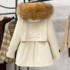 Large Natural Raccoon Fox Fur Hooded Winter Down Coat