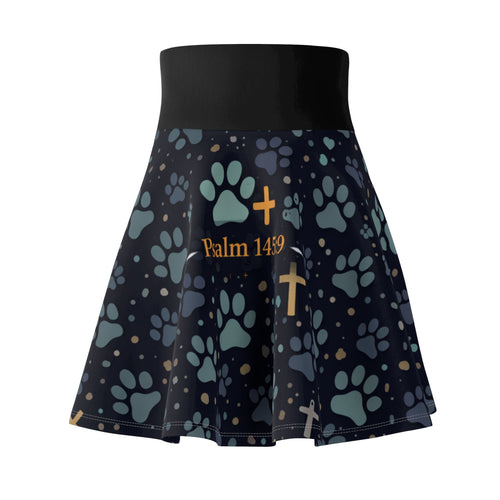 Faith & Paw Prints Women's Skater Skirt — AOP Christian Pet Lover Skirt