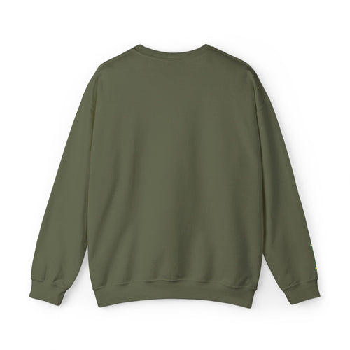 California Embroidered Crewneck Sweatshirt — Green Vintage 'CA' Paw Logo