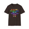 Feral Dog Mom T-Shirt | Funny Dog Lover Rainbow Paw Shirt