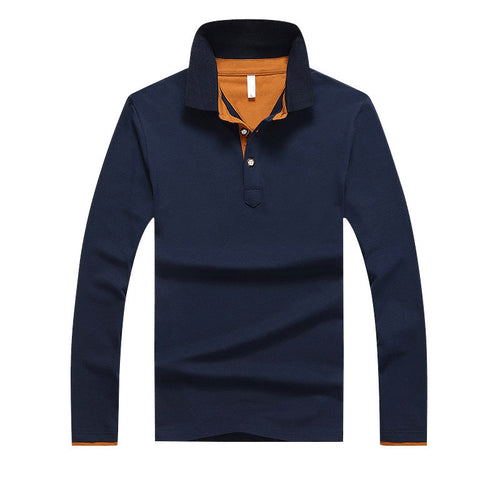 Men's Long Sleeve Business Plus Size POLO Shirt