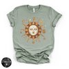 Summer Celestial Sun Tee | Boho Sun & Moon Graphic T-Shirt
