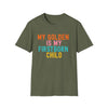 My Golden Is My Firstborn Child T-Shirt | Funny Golden Retriever Dog Mom Shirt