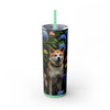 Skinny Tumbler with Straw – 20 oz Stainless Steel Cup