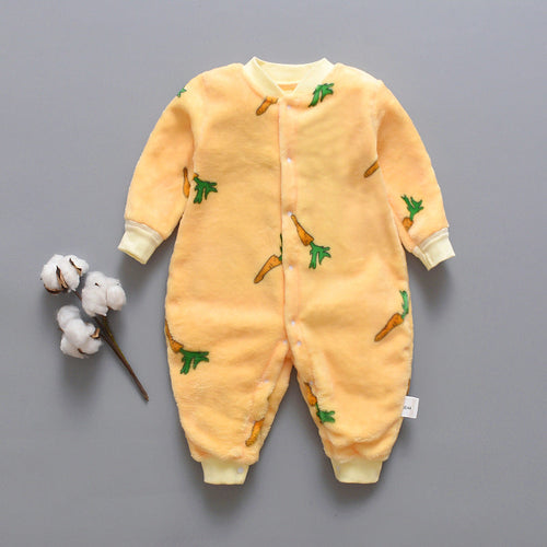 Autumn and winter flannel fleece warmth one-piece romper