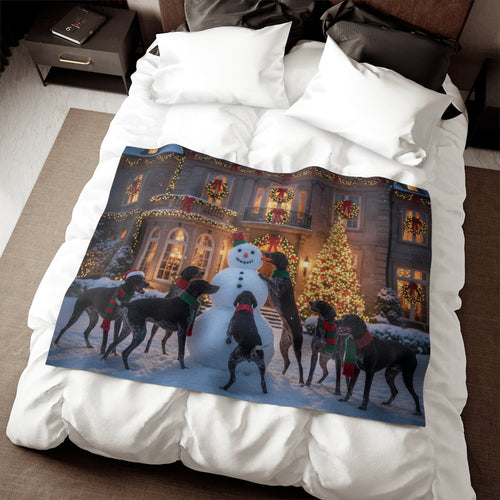 German Shorthaired Pointers Snowman Blanket