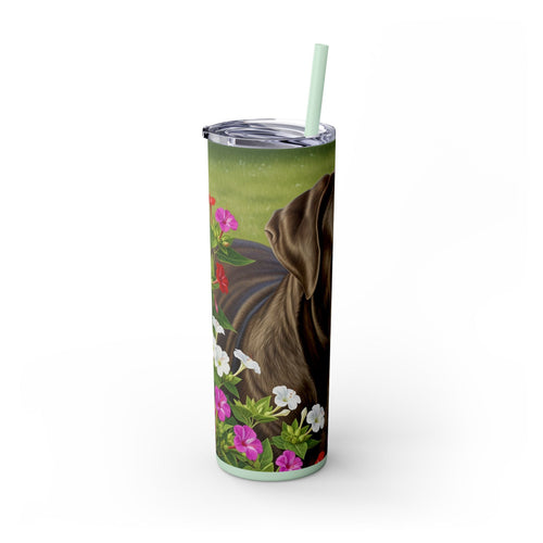 Skinny Tumbler with Straw – 20 oz Stainless Steel Cup