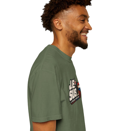 Jesus Retro Graphic T-Shirt — “J.E.SUS The  Real Eternal Hero” Christian Vintage Tee