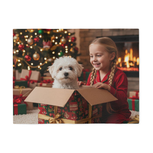Christmas Puppy Gift Blanket