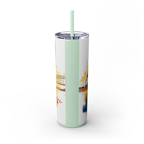 Skinny Tumbler with Straw – 20 oz Stainless Steel Cup