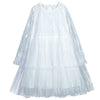 Girls puff sleeve super fairy white gauze skirt