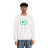 California Embroidered Crewneck Sweatshirt — Green Vintage 'CA' Paw Logo