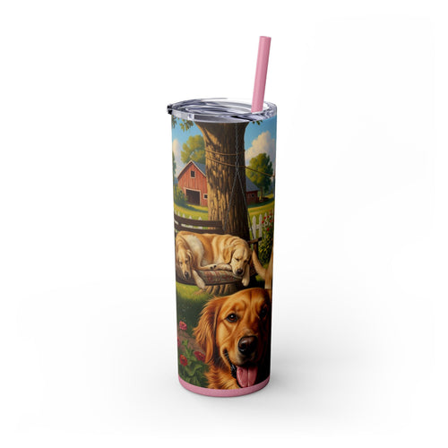 Skinny Tumbler with Straw – 20 oz Stainless Steel Cup