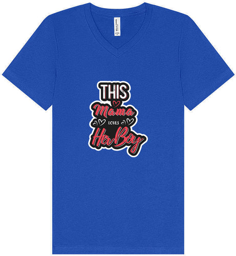 This Mama Loves Her Boy Unisex V-Neck Shirt