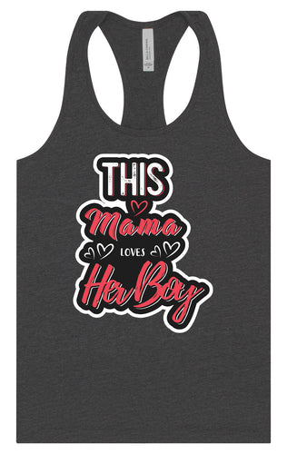 This Mama Loves Her Boy Women's Racerback Tank