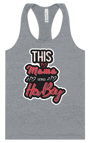 This Mama Loves Her Boy Women's Racerback Tank