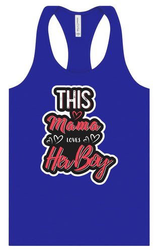This Mama Loves Her Boy Women's Racerback Tank