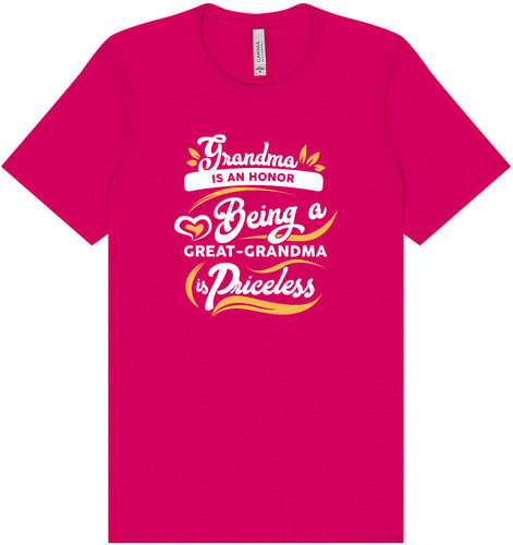 Priceless Great Grandma Adult Bella Canvas Shirt
