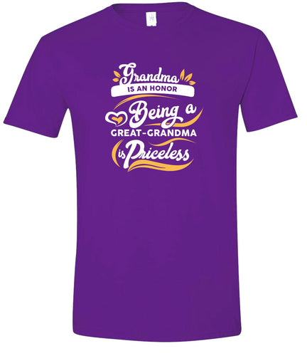 Priceless Great Grandma Adult Gildan Soft Shirt