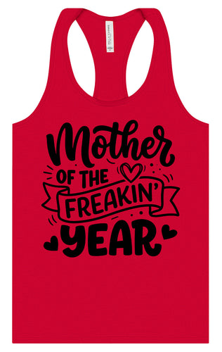 Mother of the Freakin Year Women's Racerback Tank
