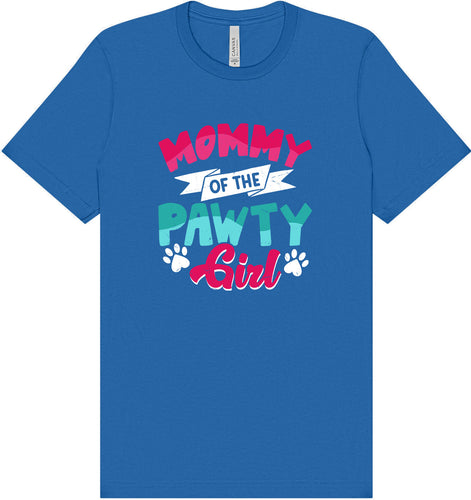 Mommy of the Pawty Girl Adult Bella Canvas Shirt