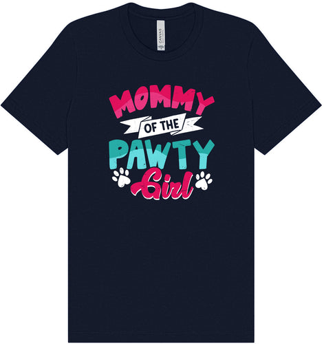 Mommy of the Pawty Girl Adult Bella Canvas Shirt