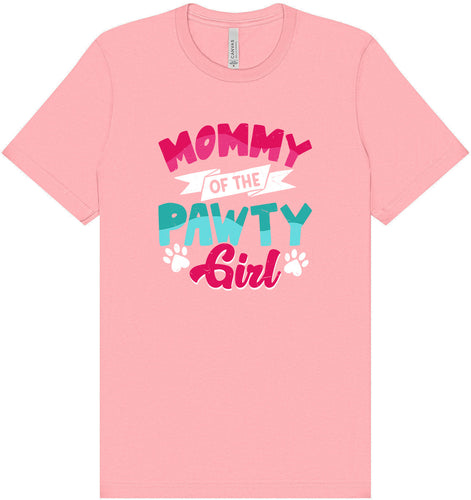 Mommy of the Pawty Girl Adult Bella Canvas Shirt