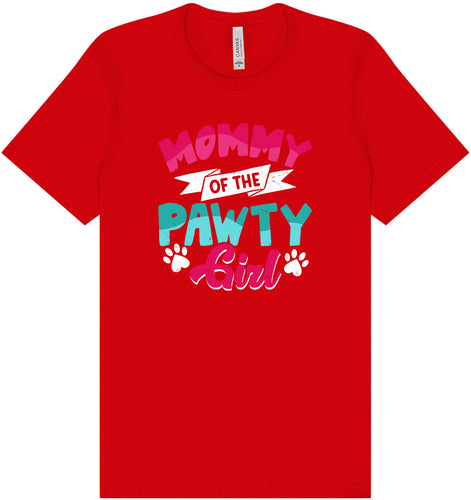 Mommy of the Pawty Girl Adult Bella Canvas Shirt