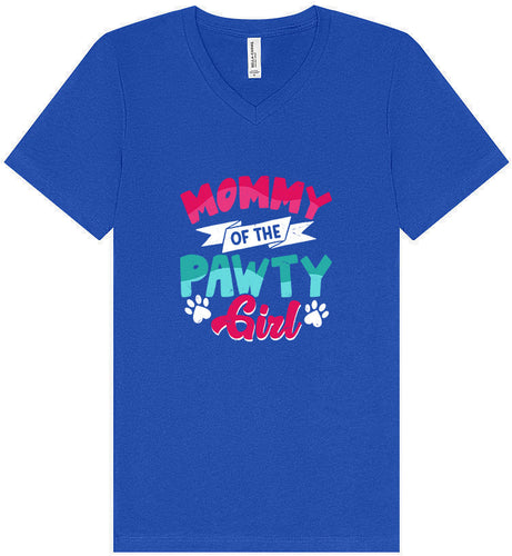 Mommy of the Pawty Girl Unisex V-Neck Shirt