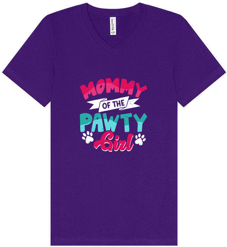 Mommy of the Pawty Girl Unisex V-Neck Shirt