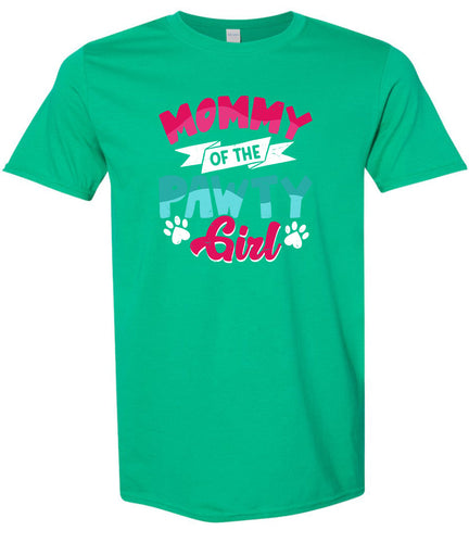 Mommy of the Pawty Girl Adult Gildan Soft Shirt