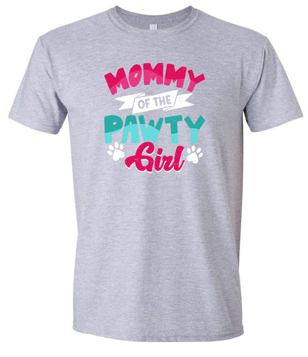 Mommy of the Pawty Girl Adult Gildan Soft Shirt